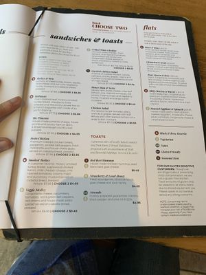 End page of the menu at Black & Brew in Lakeland