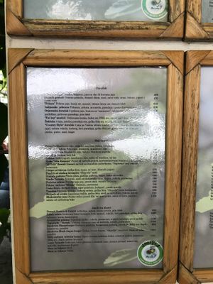 Menu on the outside wall at Smokvica - Kralja Petra in Belgrade