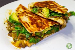 Veg Steak Fajita Ziondilla (Zy-Yun-Dee-Yah). at Vegg'd Out Vegan Kitchen in Riverview