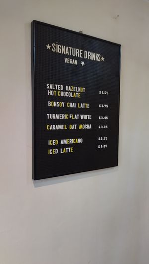 Vegan drinks at Knot Artisan Coffee & Pretzels in Richmond Upon Thames