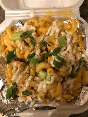 Buffalo ranch macaroni and cheese (ordered to-go) at Paisley Vegan Kitchen in Melbourne