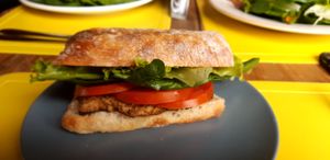 Tofu sandwich  at PanLab in Pucon