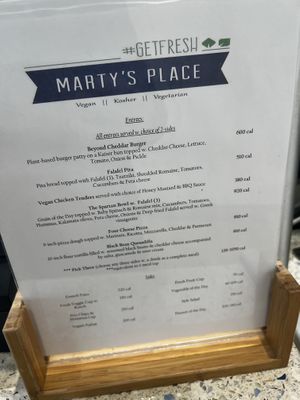 Menu 1/2023 #Veganuary at Marty's Place in Charleston