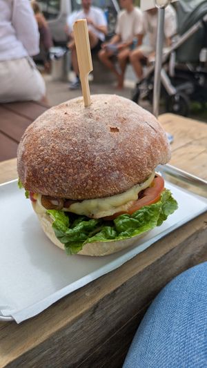 Vegan cheese burger 🤤 at Old Maids Burger Store in Brunswick Heads