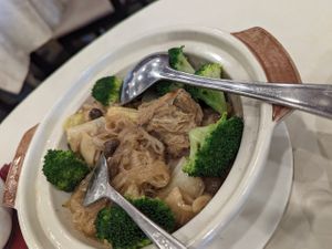 Braised vegetables with glass noodles in fermented bean paste. Recommend! at Genting Palace in Genting Highlands