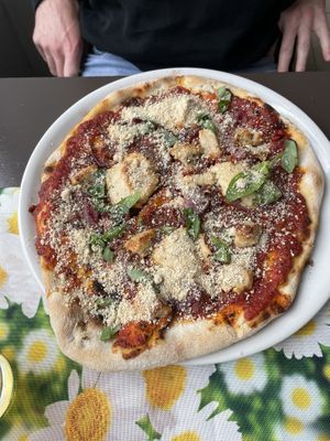 Blue cheese pizza  at Vegan Vacation in Bergen