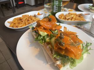 Salmon sandwich  at Vegan Vacation in Bergen