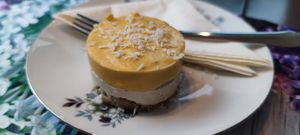 Rafaello cheesecake. Very tasty. at Vegan Vacation in Bergen