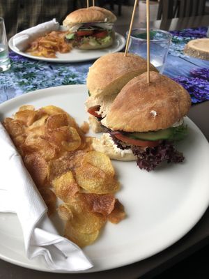 Really nice sandwiches and homemade crisps! at Vegan Vacation in Bergen