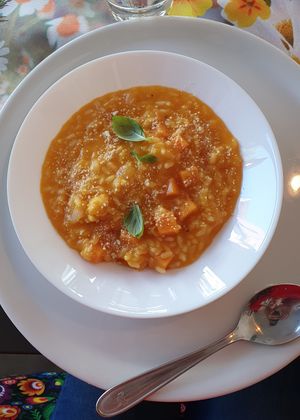 sweet potato and pumpkin risotto at Vegan Vacation in Bergen