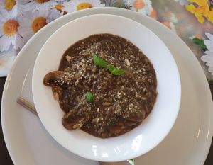 champignon creamy risotto at Vegan Vacation in Bergen