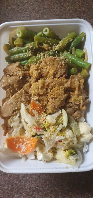 Green beans, jackfruit, veggies in coconutmilk. at Warung Senang in Middelburg