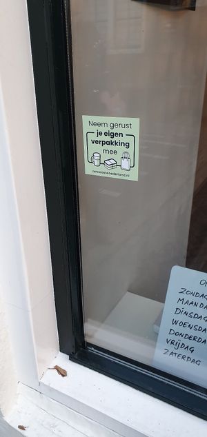 You can take tour own packaging. at Warung Senang in Middelburg