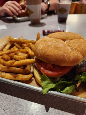 Yucatán burger made vegan with beyond patty. They did accidentally put cheese on the burger when I specified none. at Morty's Cafe - St George in St George