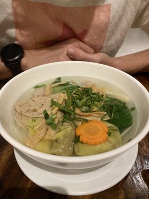 Noodle dumpling soup  at Evergreen Vegetarian - DN Branch in Phnom Penh