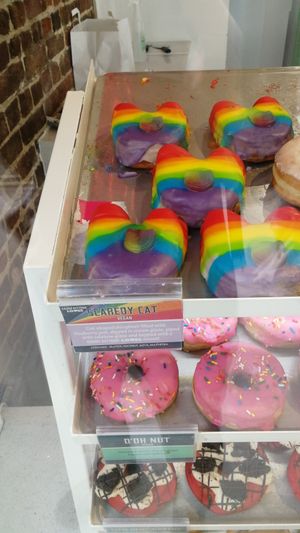 'Scaredy Cat' doughnuts (special for Pride month) at Rodeo Doughnuts - Long Acre in London