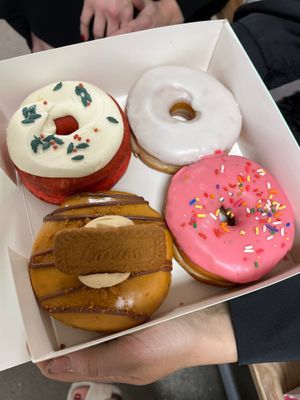 Selection of vegan doughnuts at Rodeo Doughnuts - Long Acre in London