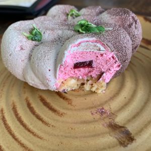 Inside shot of the mousse cake  at The Quarter Restaurant in Taunton