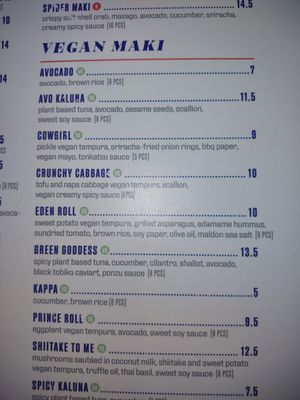 Vegan Maki 1 at Blue Sushi Sake Grill in Westlake