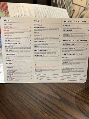 Happy hour sushi rolls menu   at Blue Sushi Sake Grill in Westlake