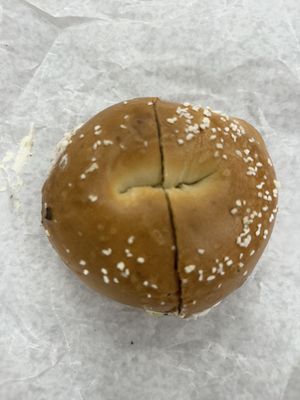 Toasted salt with tofu scallion cream cheesee  at Goldberg's in Westhampton Beach
