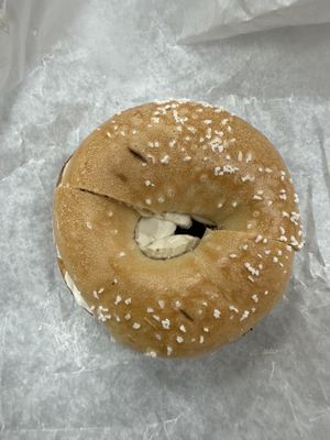 Toasted salt with tofu cream cheese   at Goldberg's in Westhampton Beach