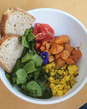 The "egg salad bowl " spinach overload with nothing you can talk about positively  I'm  afraid. Another disappointment  at Kato Gâteaux in Mechelen