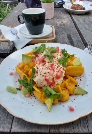 Sweet potato waffles at Kato Gâteaux in Mechelen