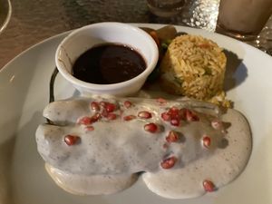 Chile en Nogada (yum!) at Fiesta Oaxaca in Santa Fe