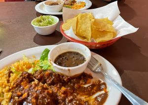 I had the vegan Mole de Oaxaca with seitan which was delicious. at Fiesta Oaxaca in Santa Fe
