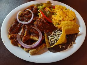 Milanesa seitan at Fiesta Oaxaca in Santa Fe
