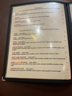 Menu 2  at Fiesta Oaxaca in Santa Fe