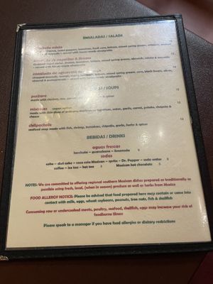 Menu 4  at Fiesta Oaxaca in Santa Fe