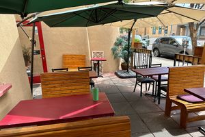 Patio dining   at Fiesta Oaxaca in Santa Fe