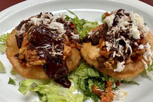 Garnachas Veracruz (ordered vegan)  at Fiesta Oaxaca in Santa Fe