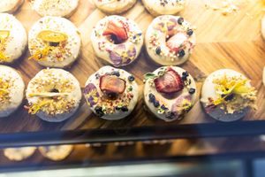 Raw, filled donuts at Maple & Sage in Maleny