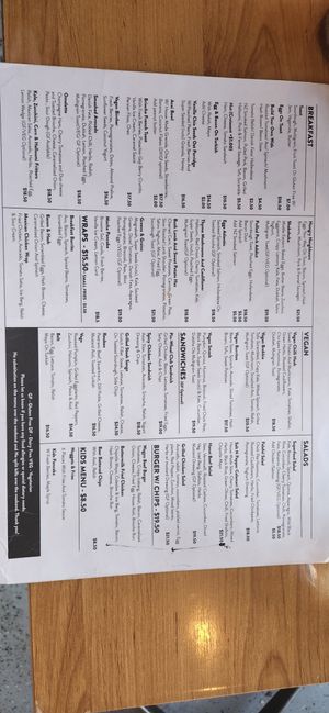 Menu at Neighbours Cafe in St Kilda