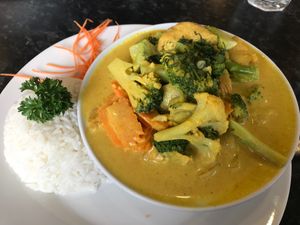 Vegan curry at Satay Village in Wellington