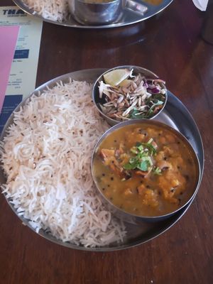 Lunchtime express menu vegan pumpkin olan at Thali in Bristol