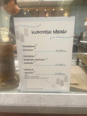 Kurtosh menu  at Kürtősh in Randwick