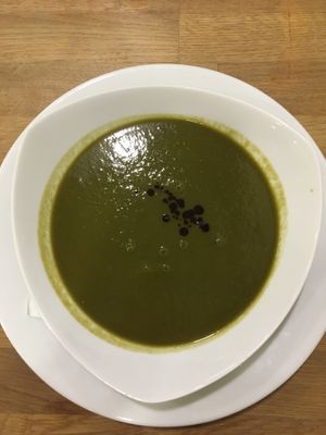 Spinach Soup at Vegato-Vaclavak in Prague