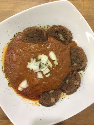 Oyster Mushroom Goulash at Vegato-Vaclavak in Prague