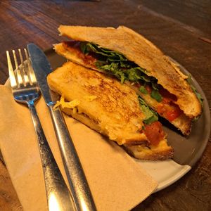 October special - vegan chorizo and cheese toastie at Black Cactus  in Blandford Forum