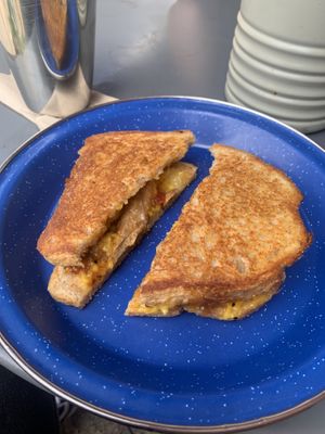 Sausage and cheese with chutney toastie  at Black Cactus  in Blandford Forum