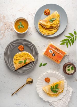 Cheesy Cheddar cheese dosa at Katharos Foods in Mumbai