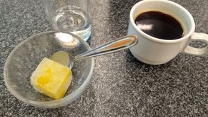 Small desert and coffee that comes with one of the set meals. at Koushikisabou 香色茶坊 in Tukuba