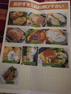 Okazu (side) choices at Koushikisabou 香色茶坊 in Tukuba