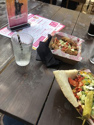Can of apple and elderflower and food at Döner Summer in York