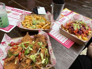 Salt and pepper chicken, doner teller and Parmesan fries  at Döner Summer in York