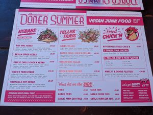 Menu at Döner Summer in York